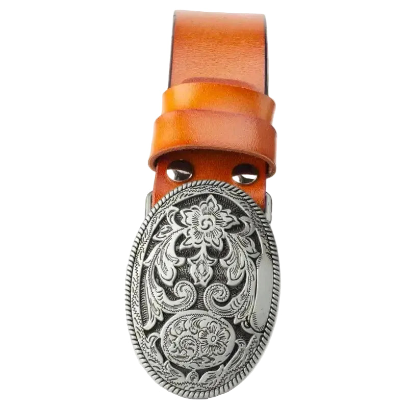 Ceinture western femme avec motif arabesque décoratif
